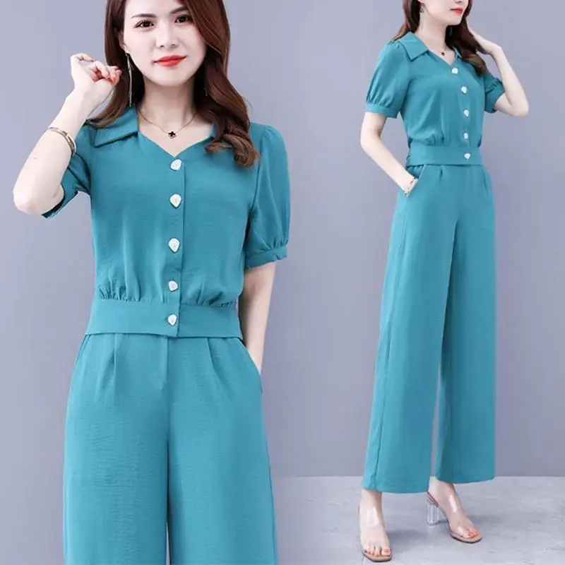 Women's Purple Button Front Two-Piece Set — feature 2