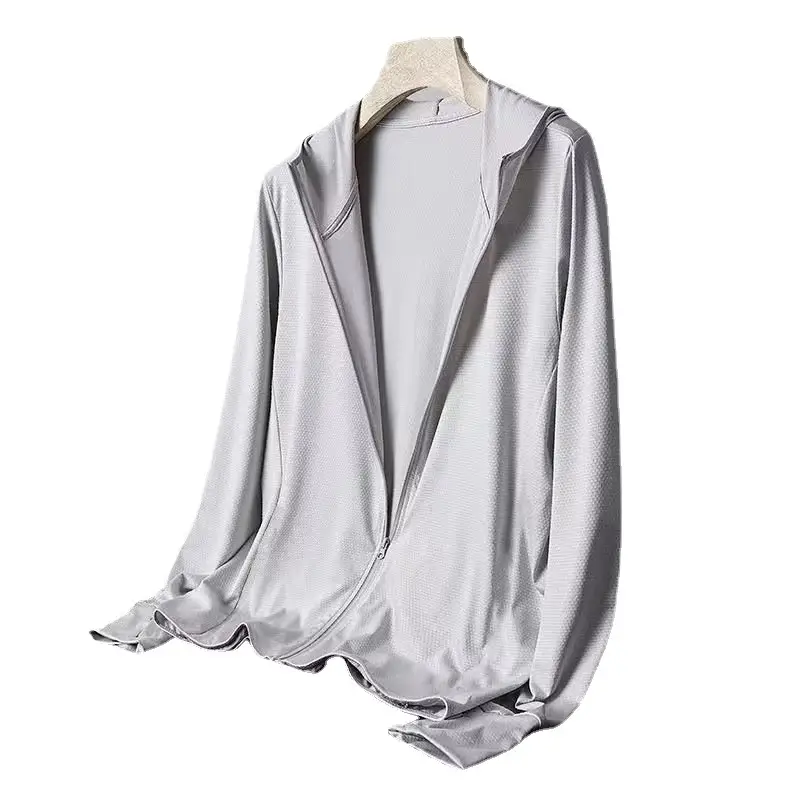 Men's Ice Silk Sun Protection Hooded Shirt - Image 7