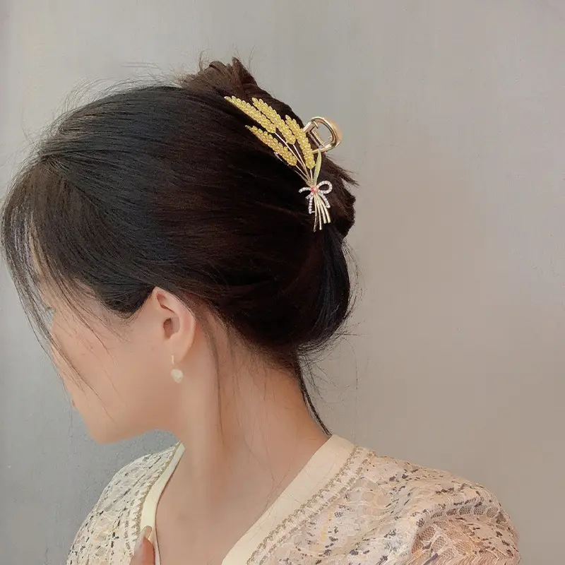 Wheat Hair Clip for Women Large Back of Head Hair Claw Clip - Image 3
