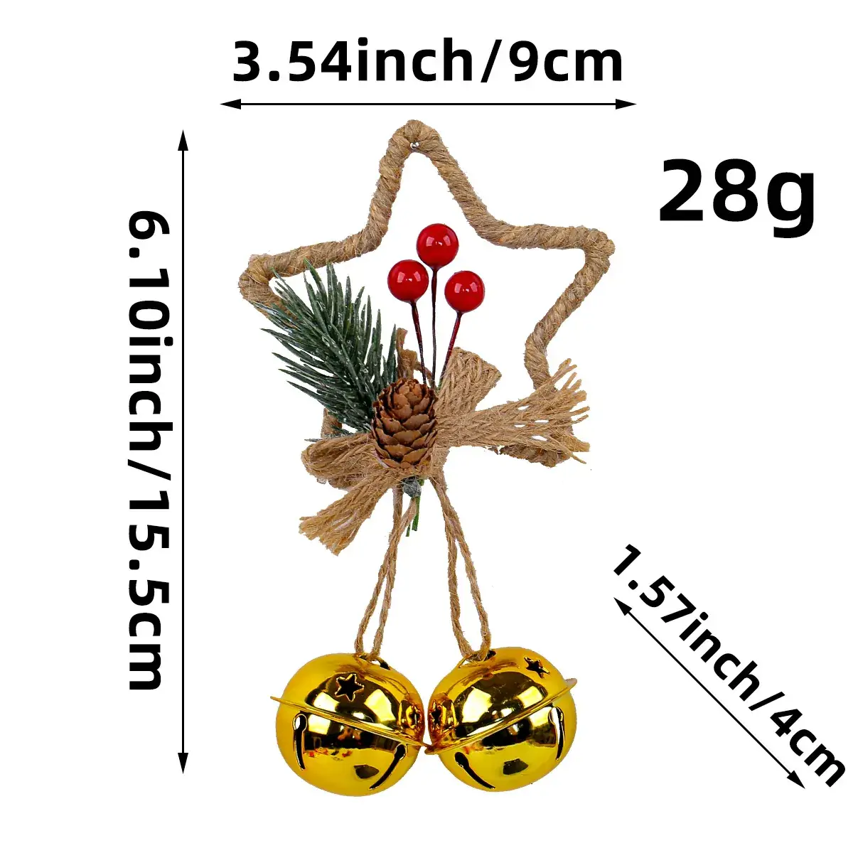 Cangyan Red Star Bell Pendant 33g DIY Christmas Decor - Image 2