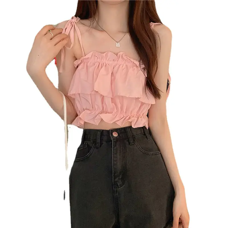 Ruffled Halter Top for Women 2023 Summer Vest - Image 9