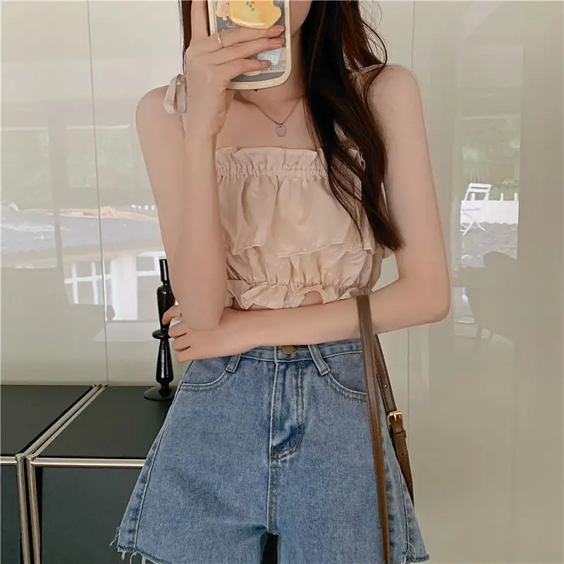 Ruffled Halter Top for Women 2023 Summer Vest - Image 3
