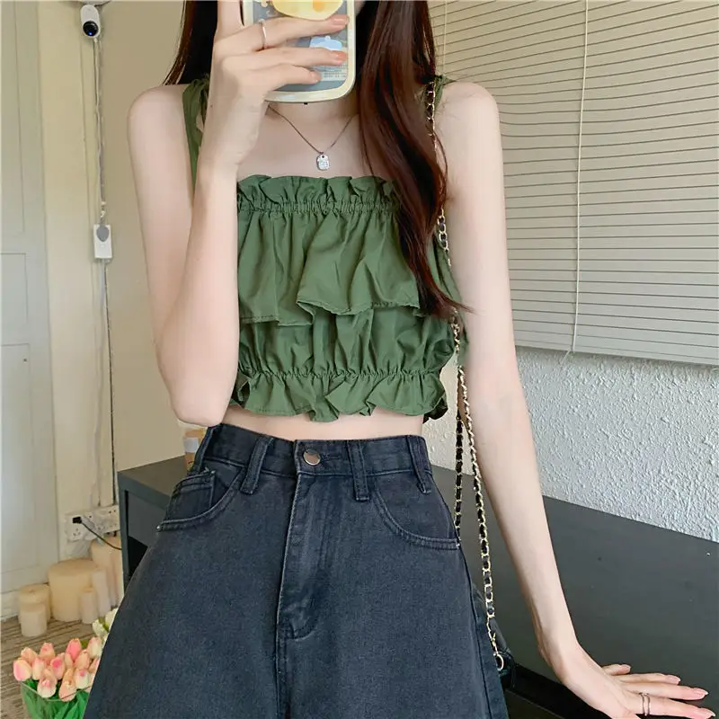 Ruffled Halter Top for Women 2023 Summer Vest - Image 5