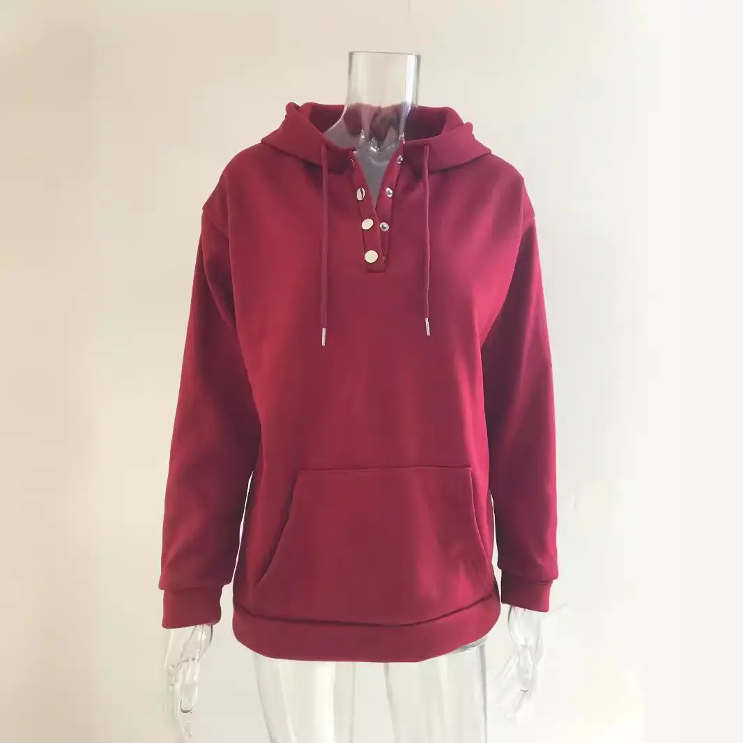 Maroon Long Sleeve Hooded Sweater 2023 - Image 11