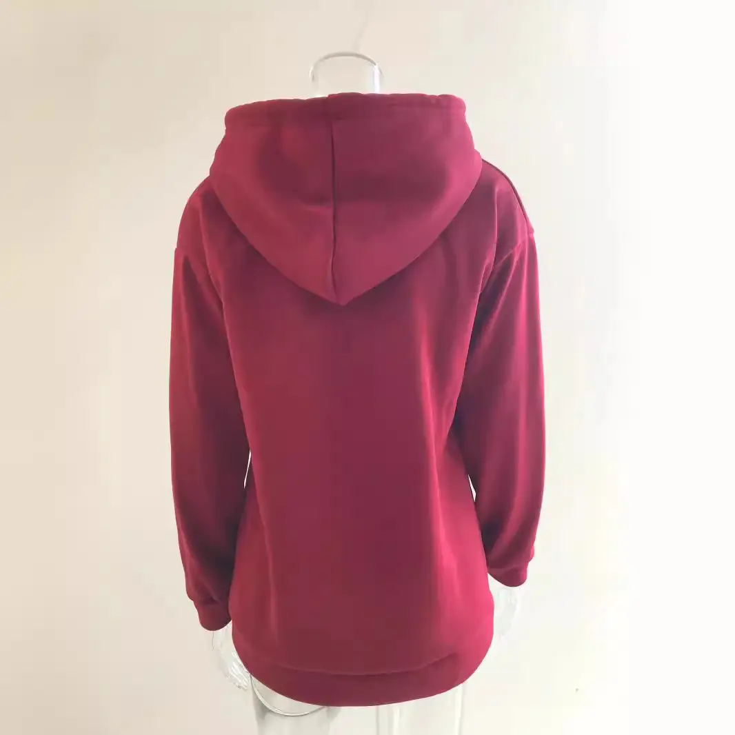 Maroon Long Sleeve Hooded Sweater 2023 - Image 12