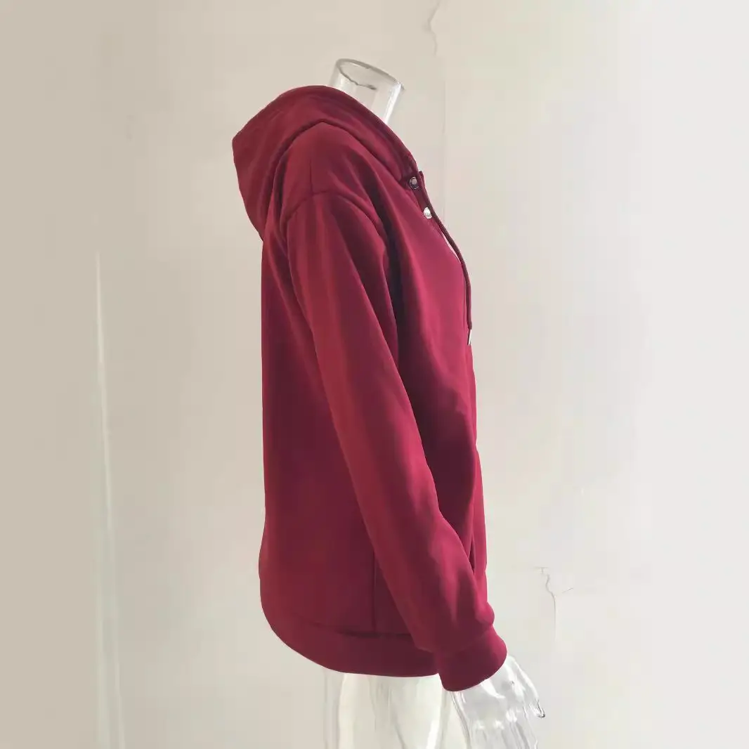 Maroon Long Sleeve Hooded Sweater 2023 - Image 13
