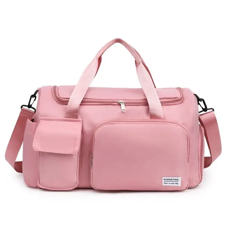 Women's Pink Travel Bag with Luggage Strap & Phone Pocket
