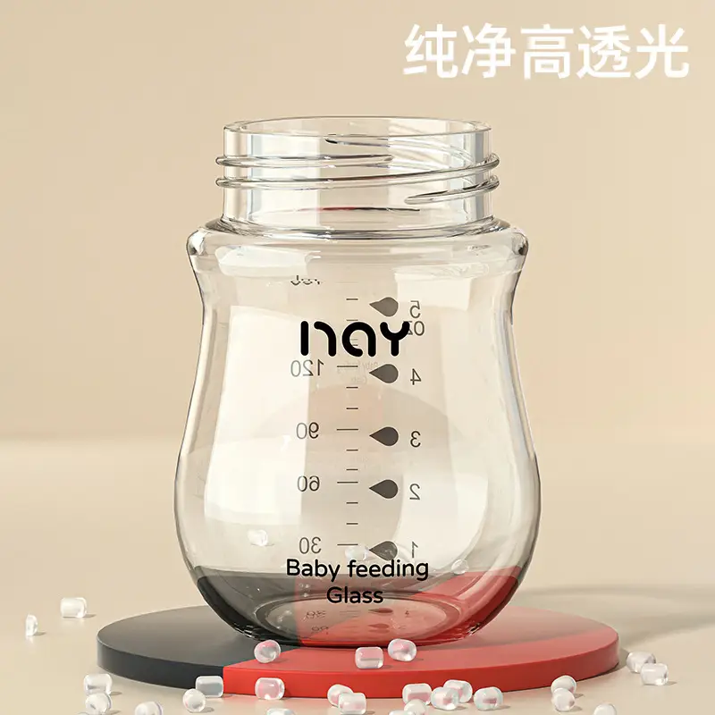 Noon Glass Bottle Newborn Baby Wide Diameter Anti-Flatulence Anti-Choking Newborn Baby Bottle Manufacturer Ready Stock