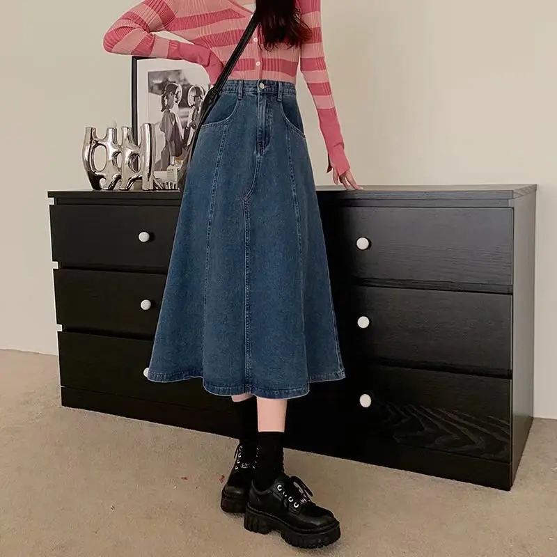 Denim A-Line Skirt Women Spring 2022 - Image 3