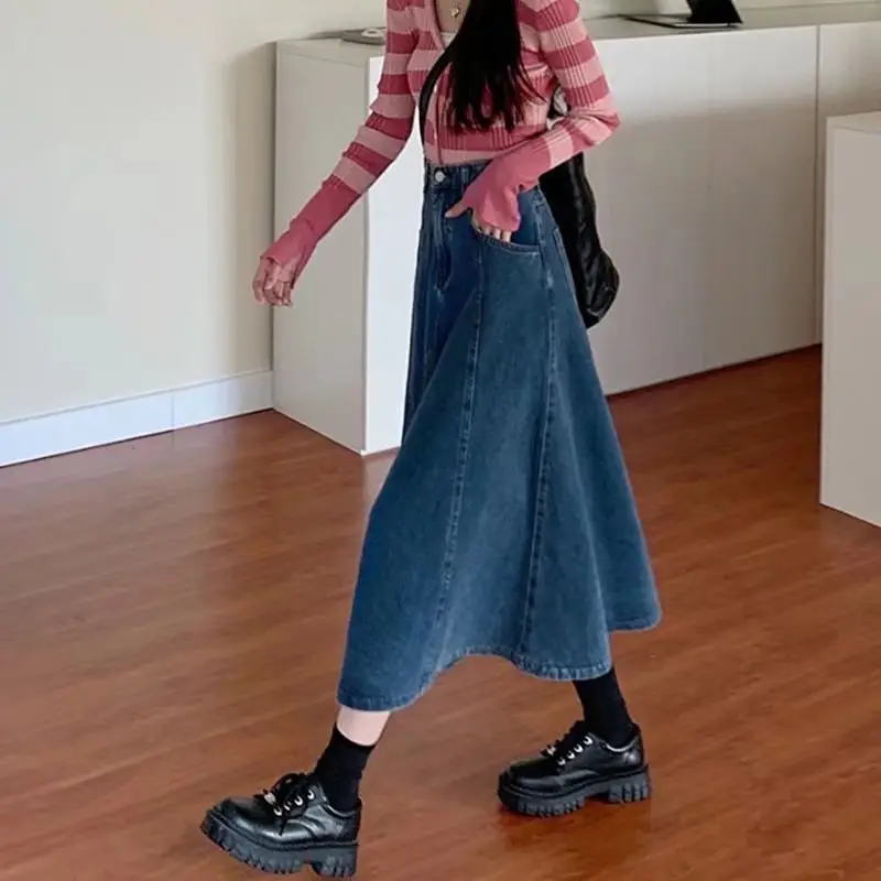 Denim A-Line Skirt Women Spring 2022 - Image 4