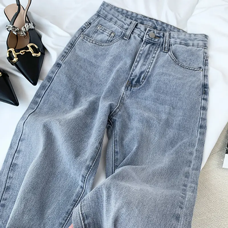 Women's Light Blue Wide Leg Jeans Summer 2022 - Image 5