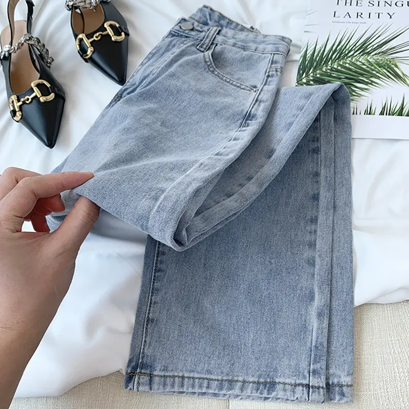 Women's Light Blue Wide Leg Jeans Summer 2022 - Image 6