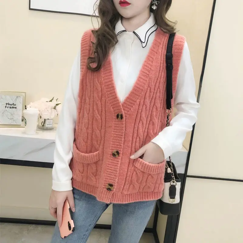 Women's Blue Wool Sleeveless Vest Large Winter Wear