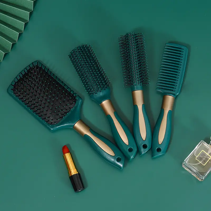 Dark Green Massage Hair Straightener Comb - Image 15