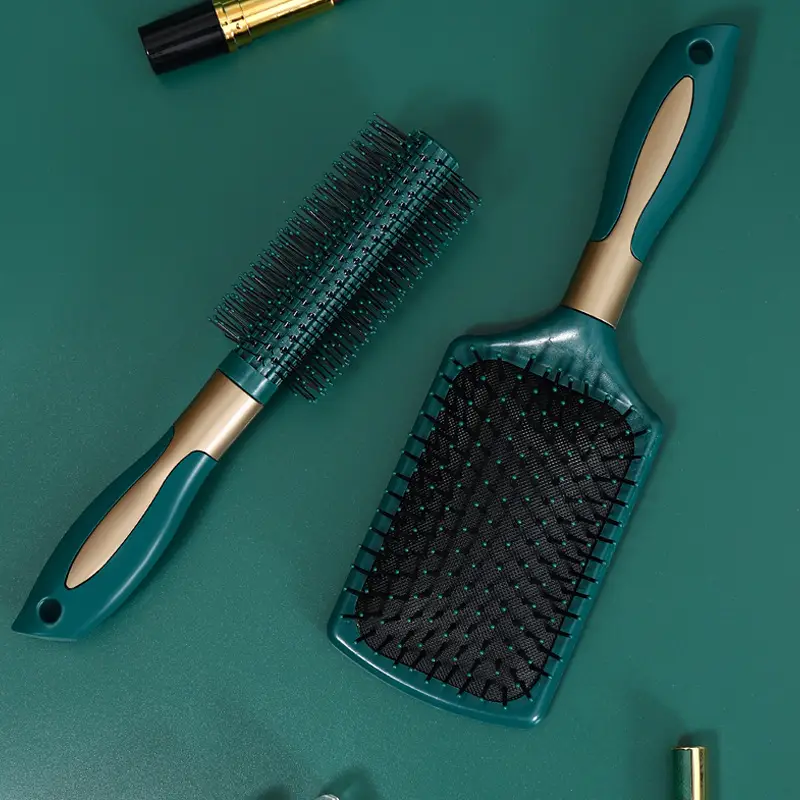 Dark Green Massage Hair Straightener Comb - Image 17