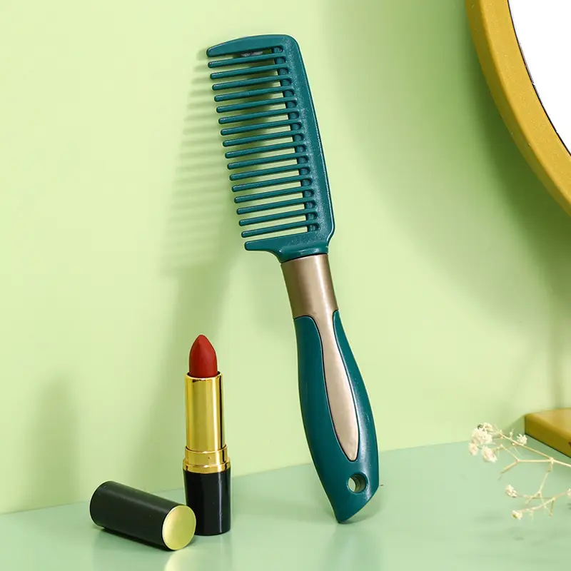 Dark Green Massage Hair Straightener Comb - Image 12