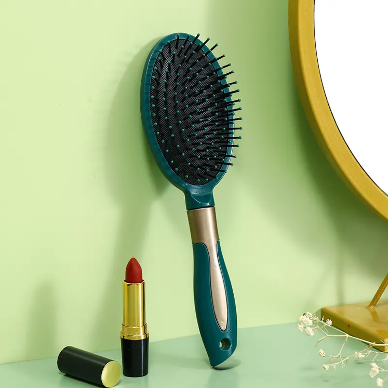 Dark Green Massage Hair Straightener Comb - Image 8