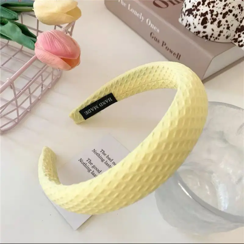 Candy Color Waffle Hairband Sweet All-match Sponge Headband - Image 3