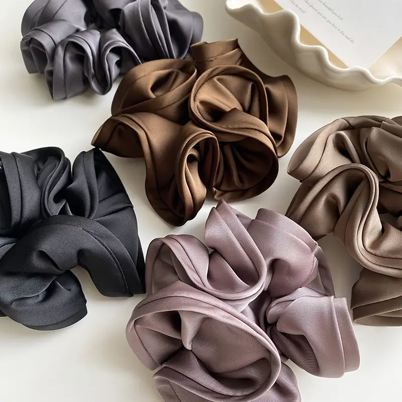 Elegant Ruched Hair Ties for Women Brown Black — feature 10