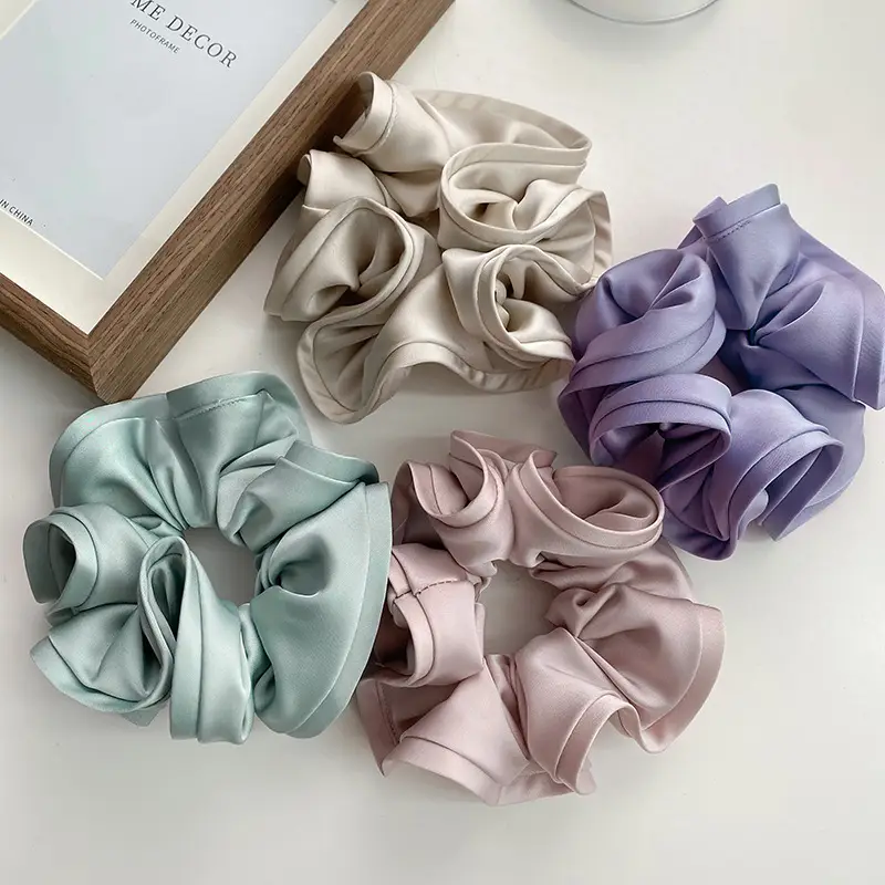 Elegant Ruched Hair Ties for Women Brown Black — feature 19