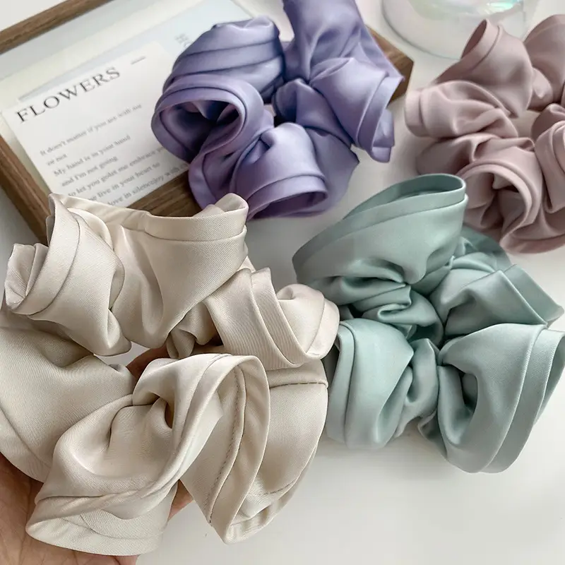 Elegant Ruched Hair Ties for Women Brown Black — feature 20