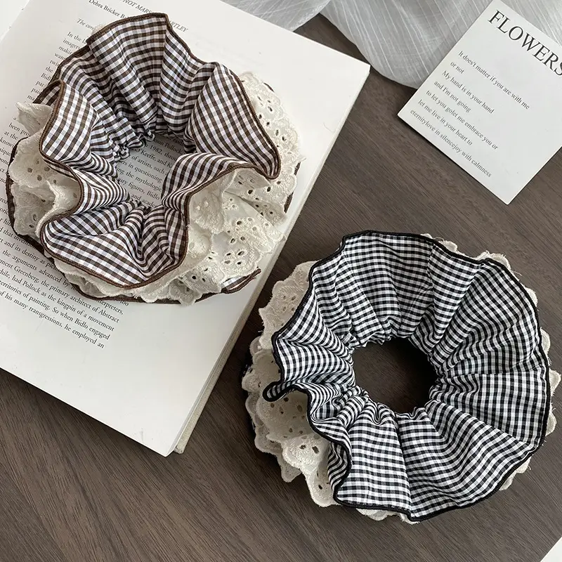 Elegant Ruched Hair Ties for Women Brown Black — feature 22
