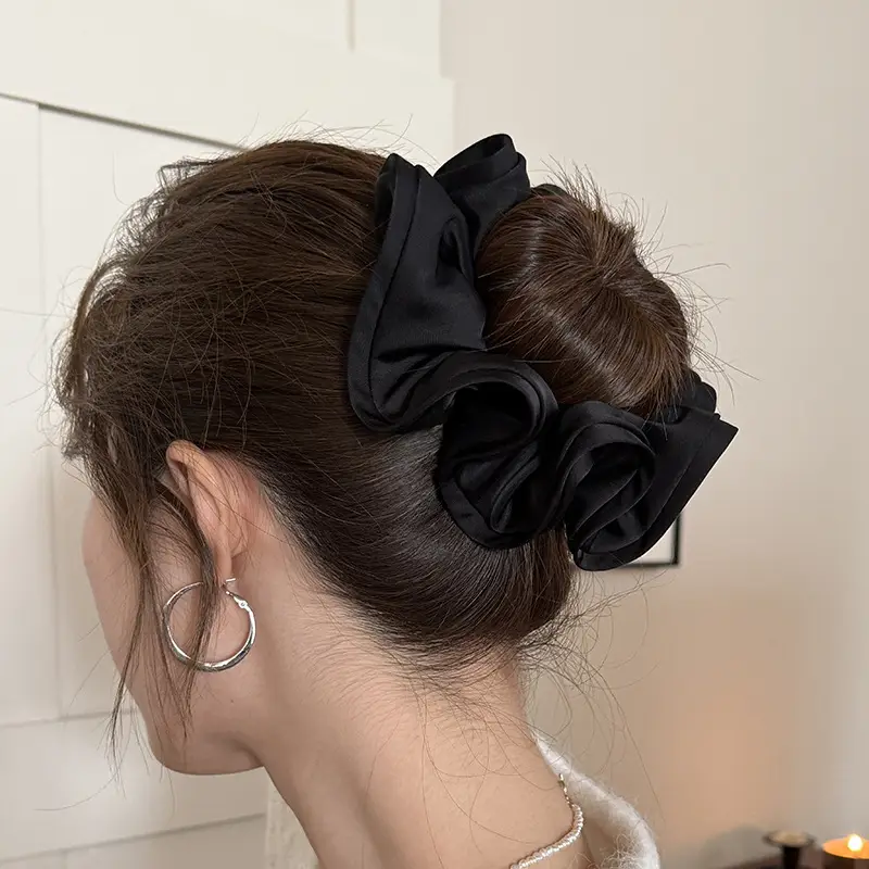 Elegant Ruched Hair Ties for Women Brown Black — feature 4