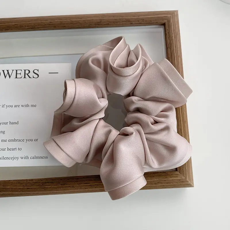 Elegant Ruched Hair Ties for Women Brown Black