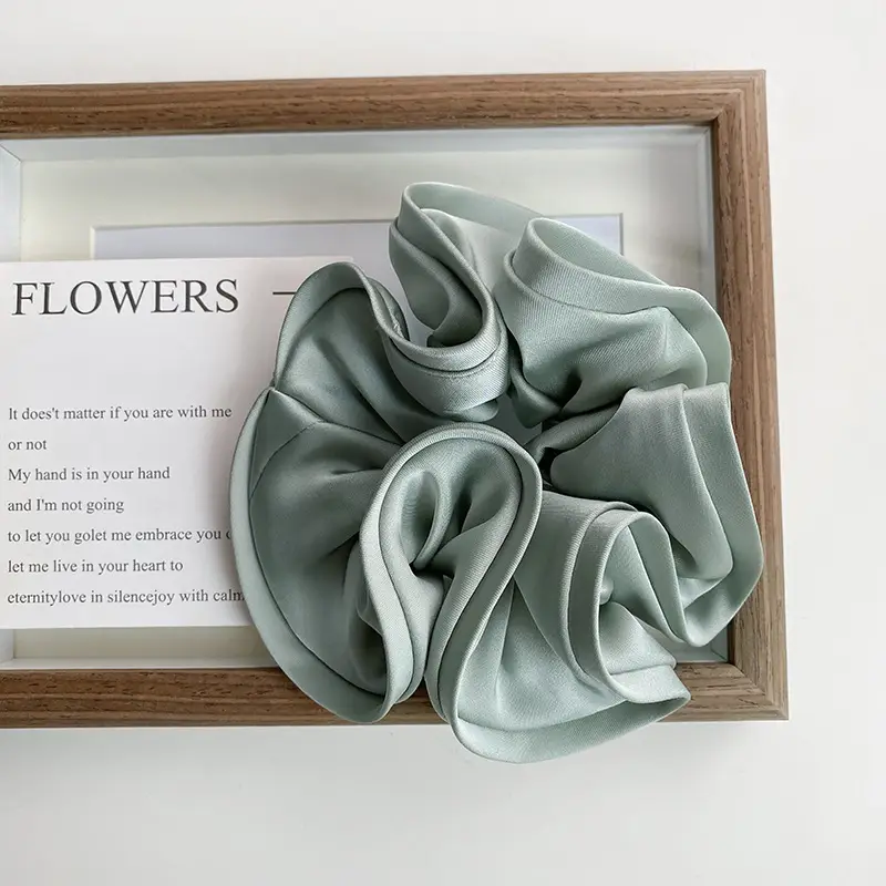 Elegant Ruched Hair Ties for Women Brown Black