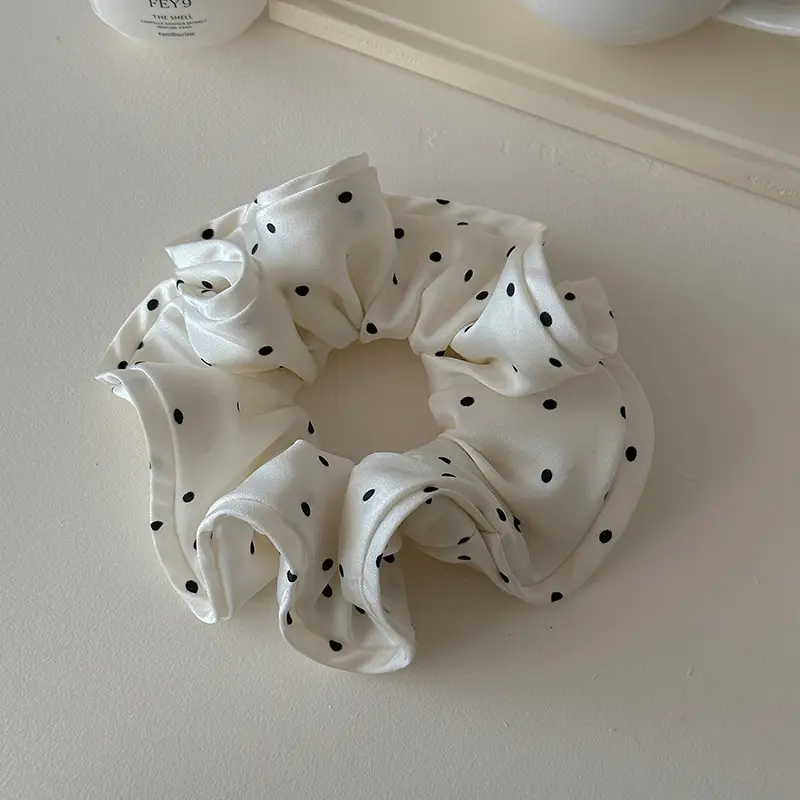 Elegant Ruched Hair Ties for Women Brown Black