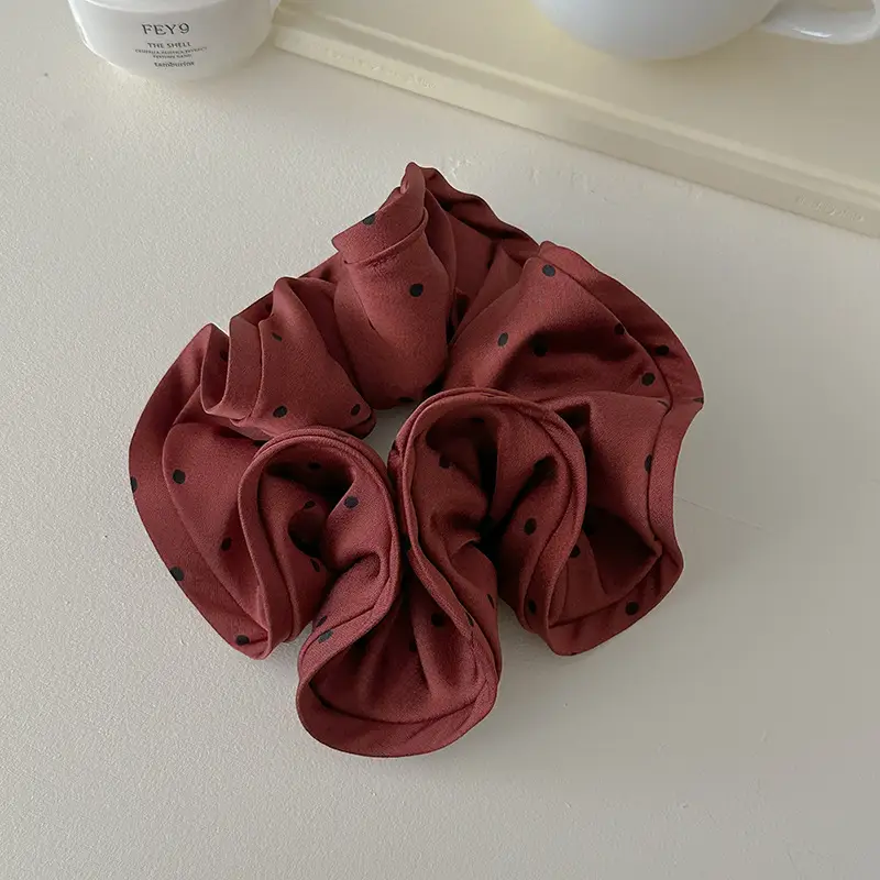 Elegant Ruched Hair Ties for Women Brown Black