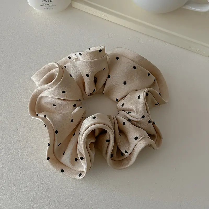 Elegant Ruched Hair Ties for Women Brown Black