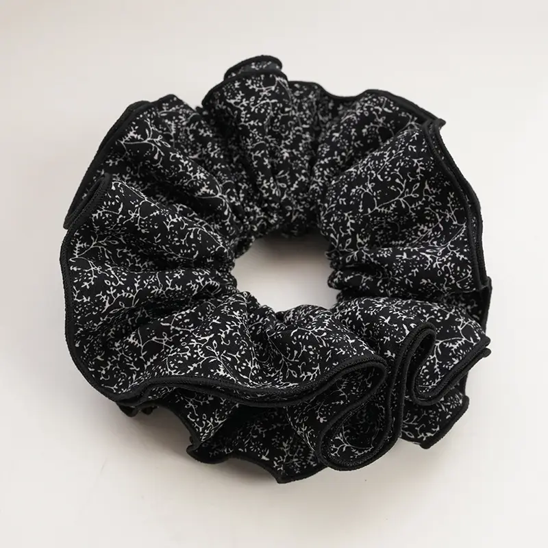 Elegant Ruched Hair Ties for Women Brown Black