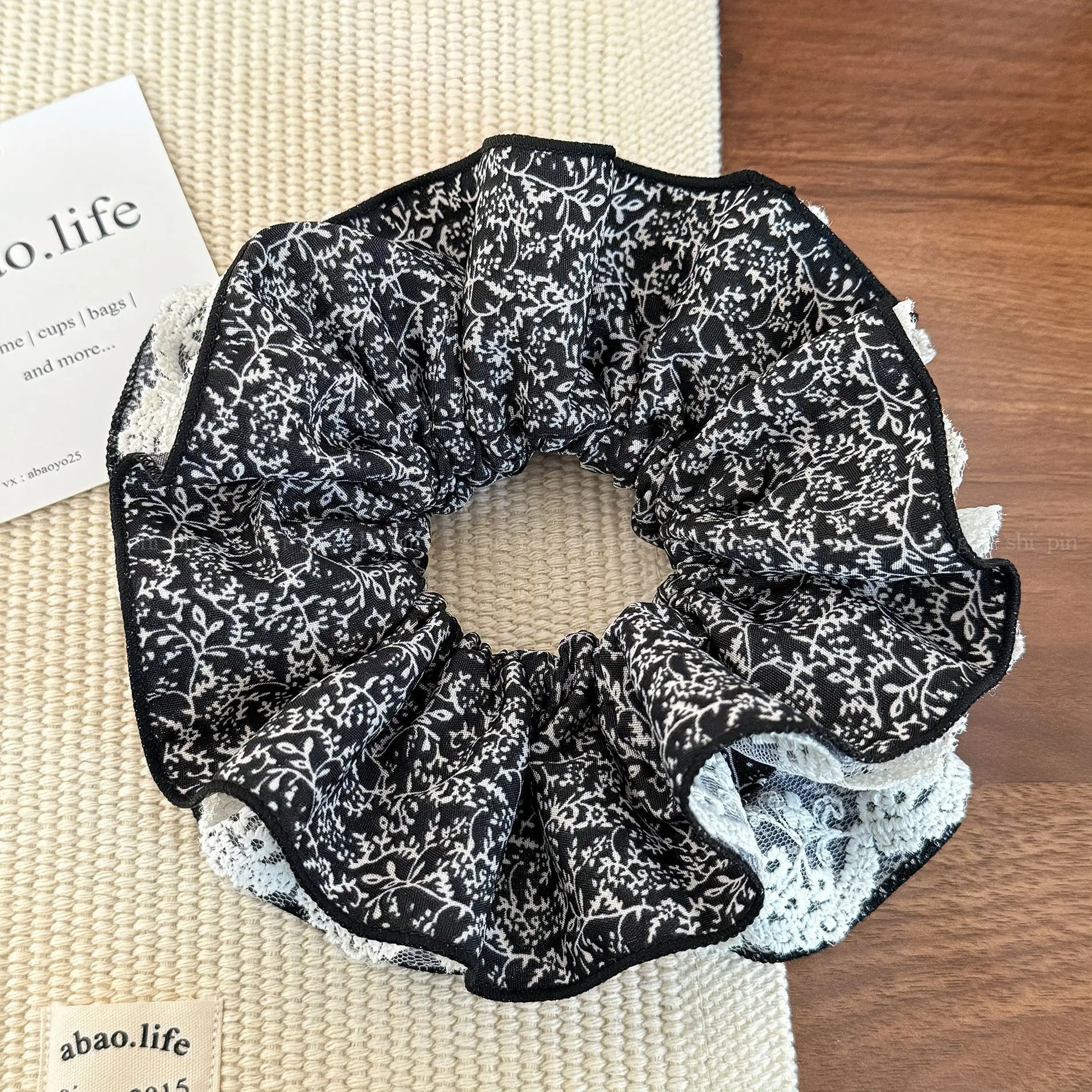Elegant Ruched Hair Ties for Women Brown Black