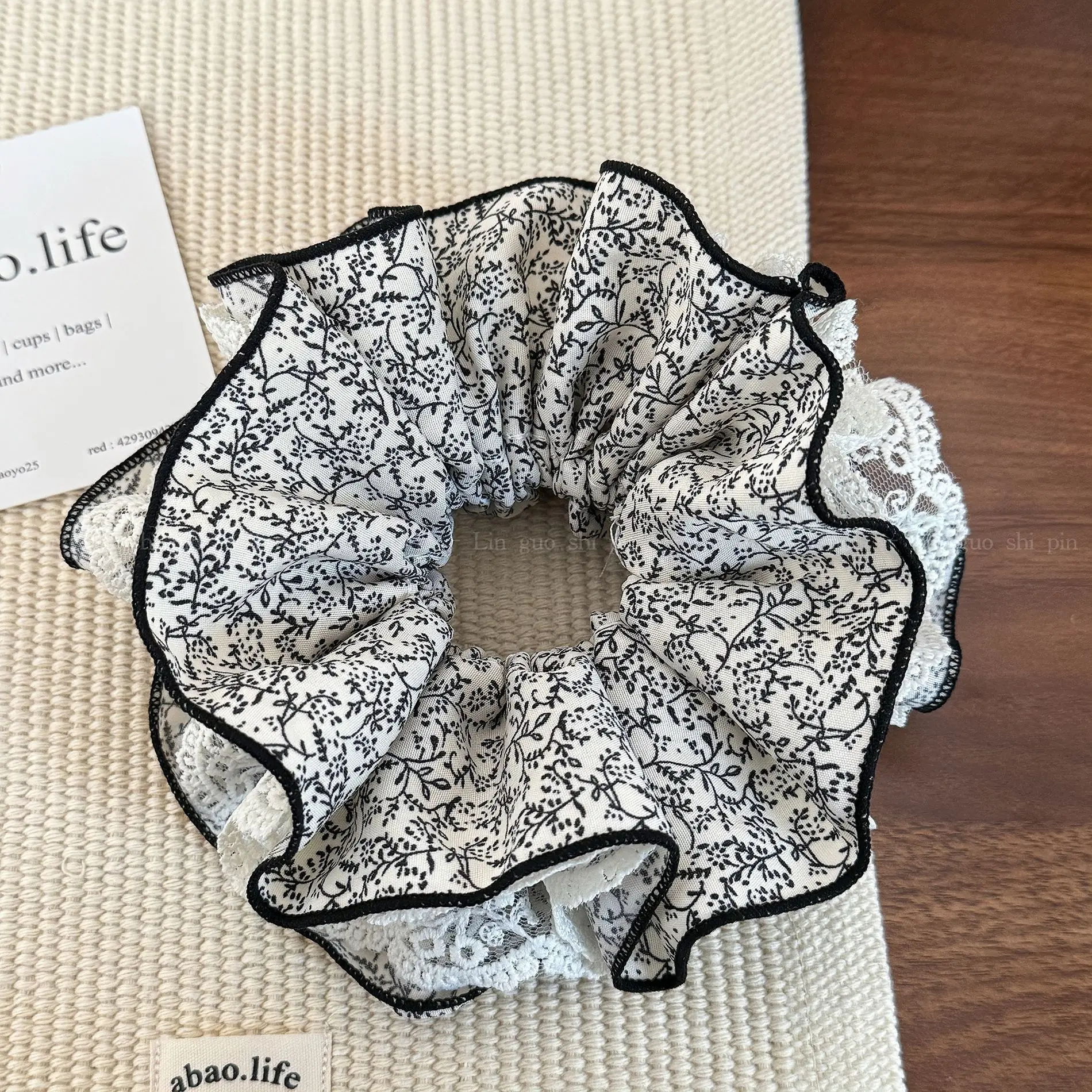 Elegant Ruched Hair Ties for Women Brown Black