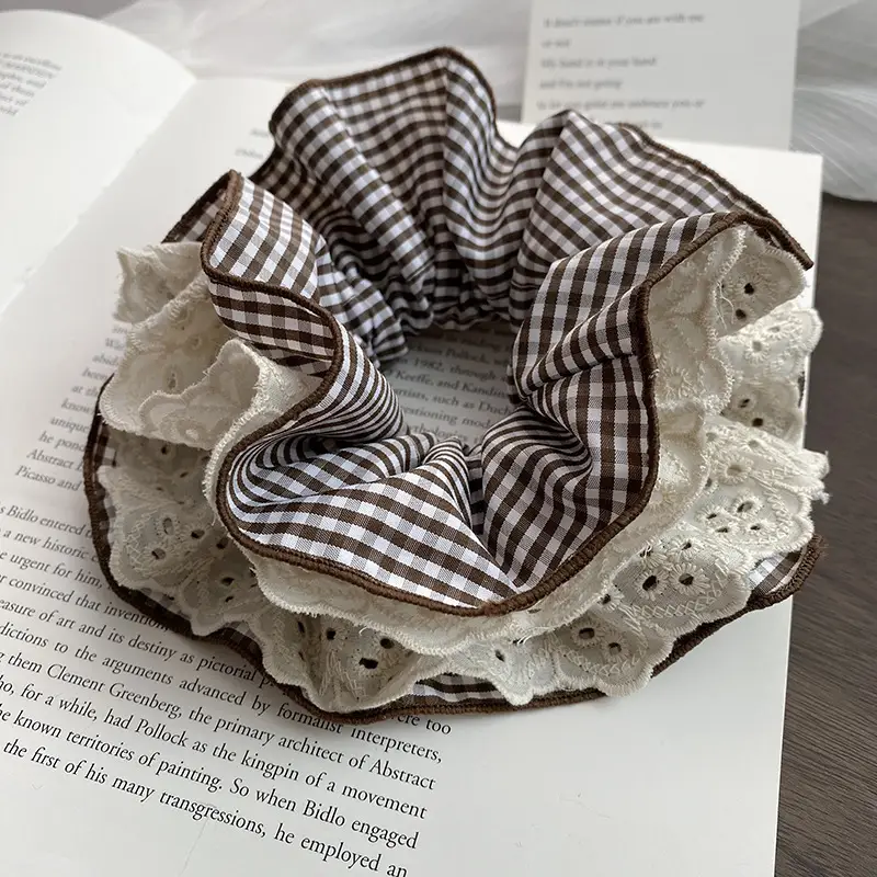 Elegant Ruched Hair Ties for Women Brown Black