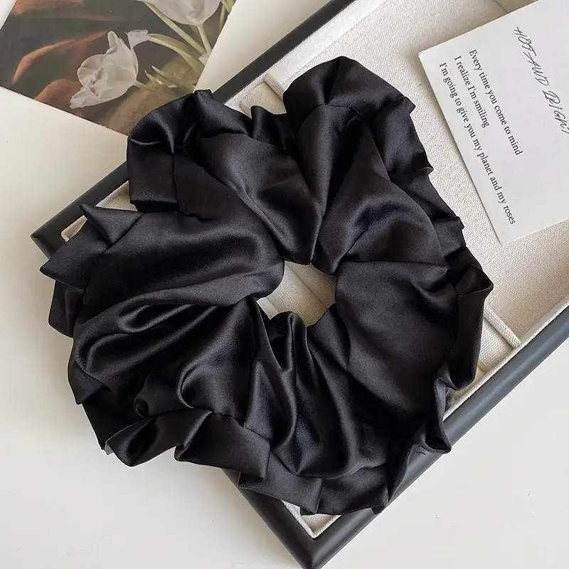 Elegant Ruched Hair Ties for Women Brown Black