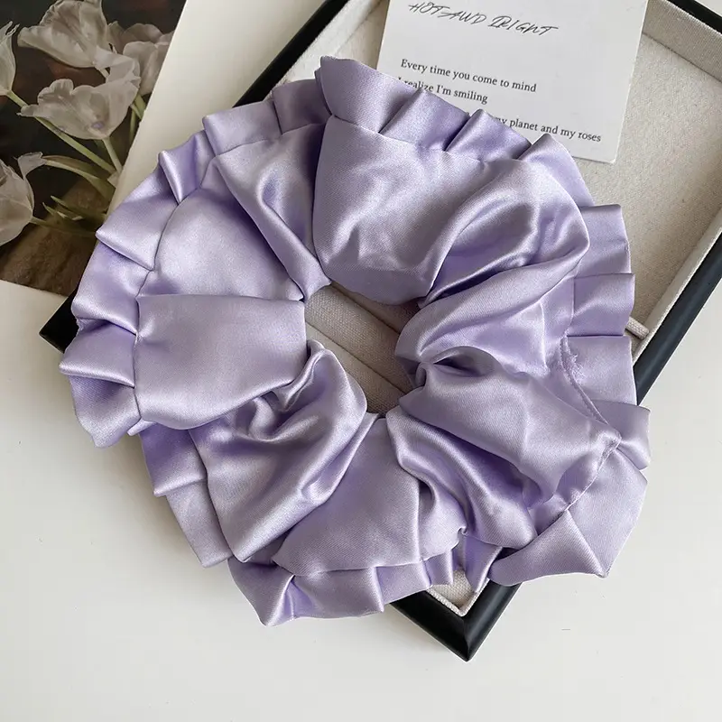 Elegant Ruched Hair Ties for Women Brown Black