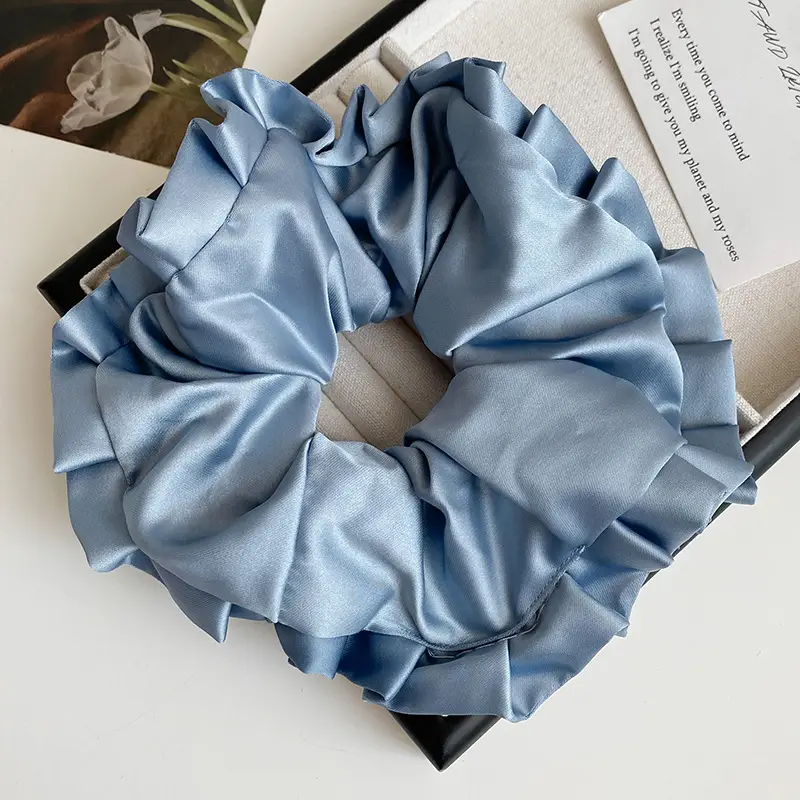 Elegant Ruched Hair Ties for Women Brown Black