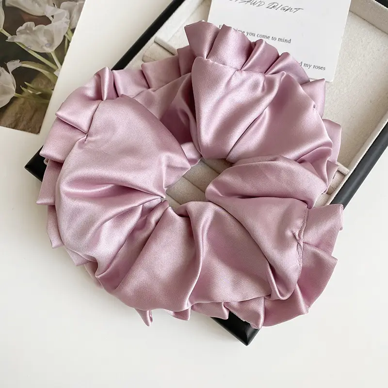 Elegant Ruched Hair Ties for Women Brown Black