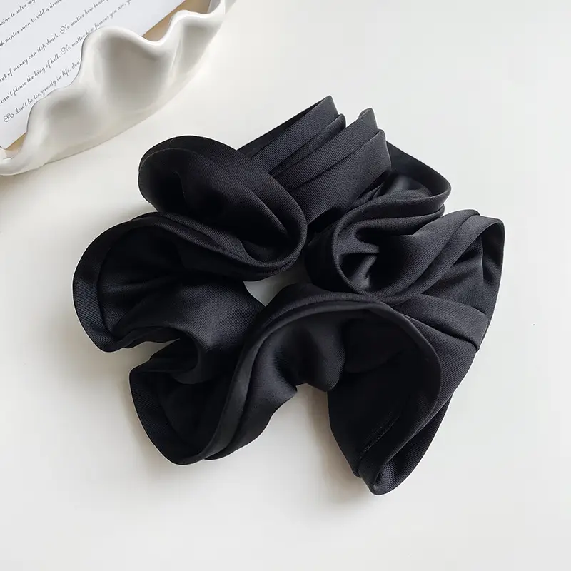 Elegant Ruched Hair Ties for Women Brown Black