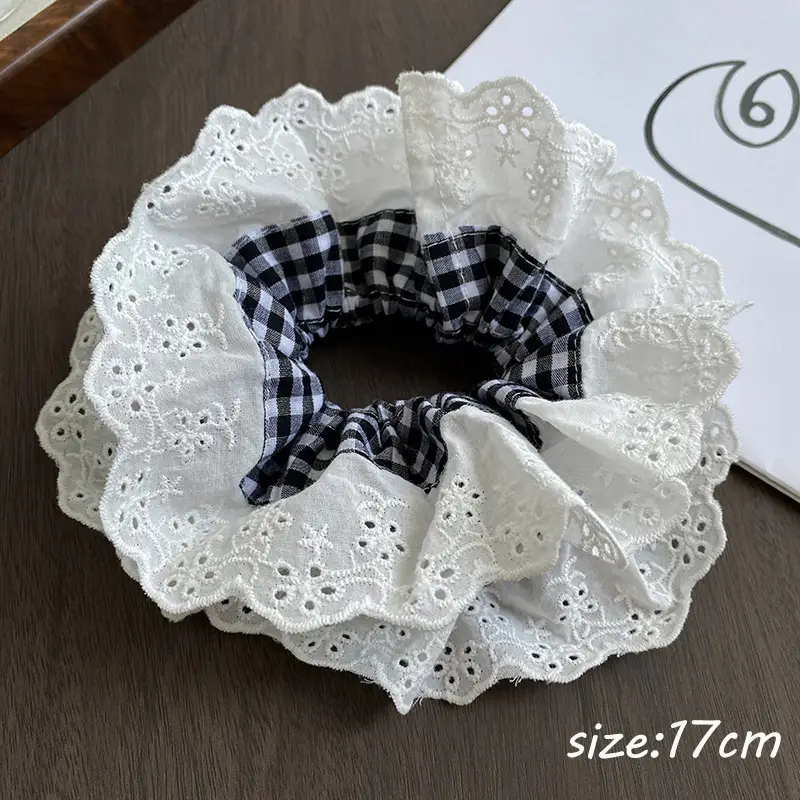Elegant Ruched Hair Ties for Women Brown Black