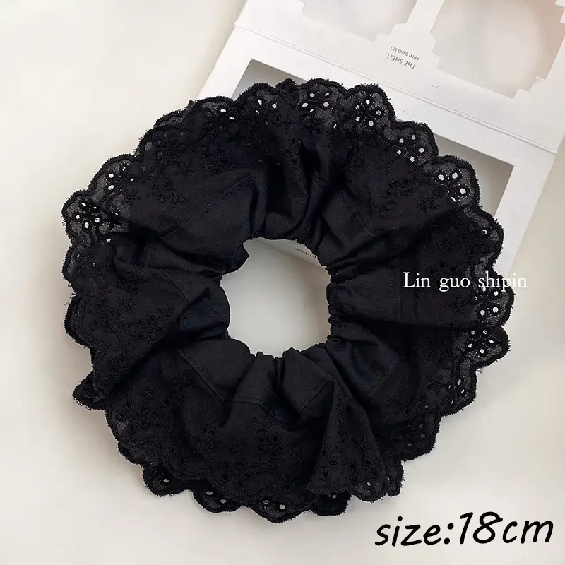 Elegant Ruched Hair Ties for Women Brown Black