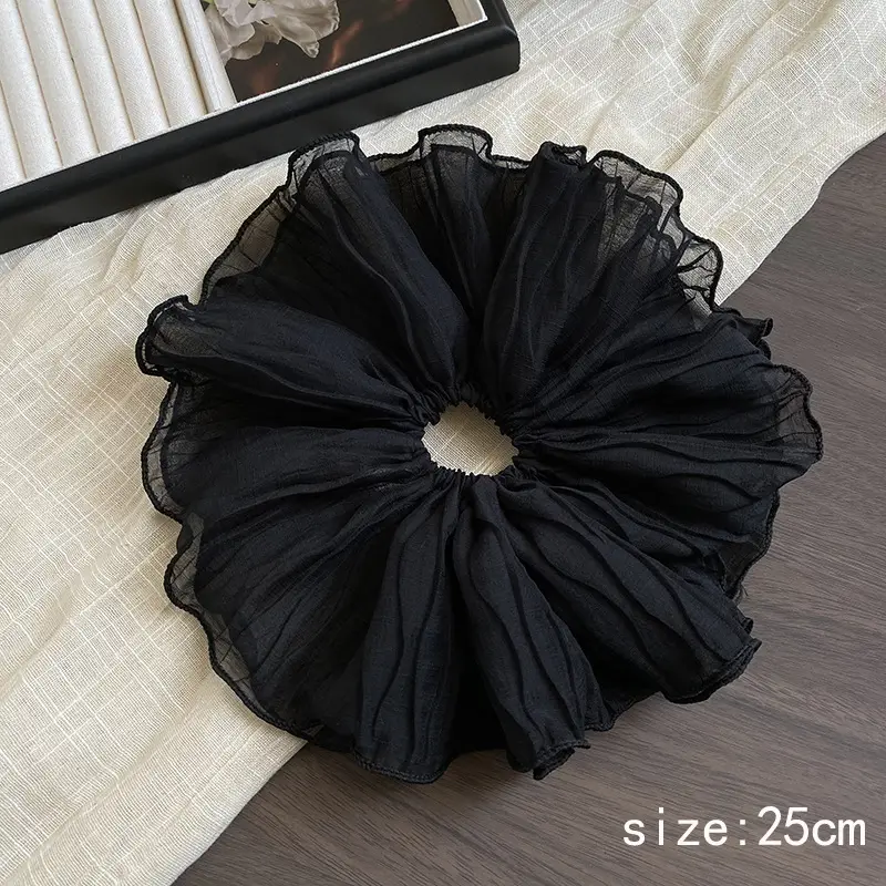Elegant Ruched Hair Ties for Women Brown Black