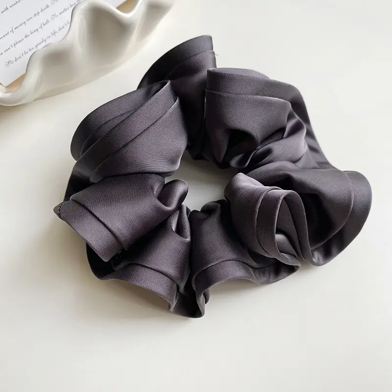 Elegant Ruched Hair Ties for Women Brown Black