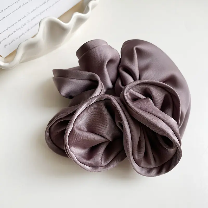 Elegant Ruched Hair Ties for Women Brown Black
