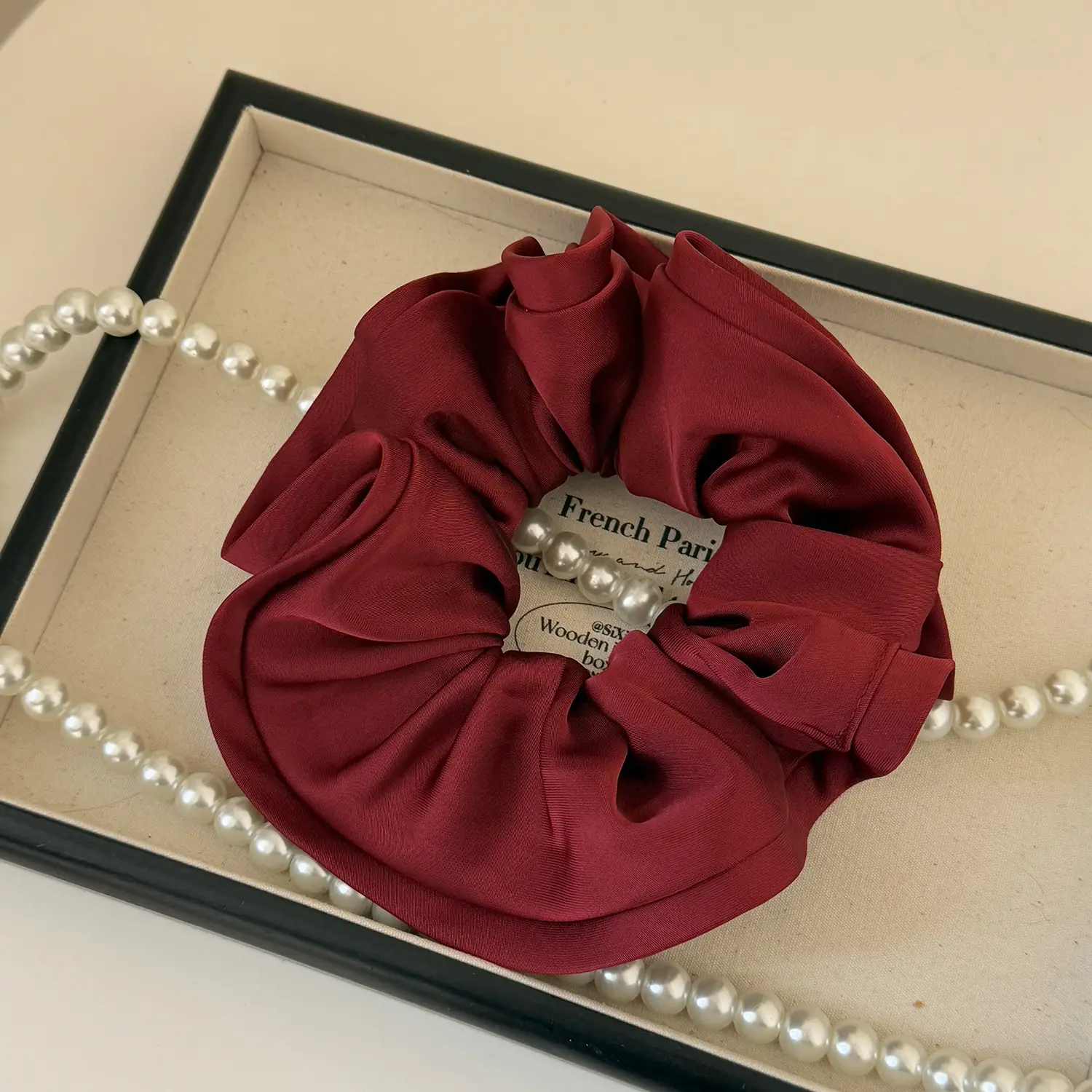 Elegant Ruched Hair Ties for Women Brown Black