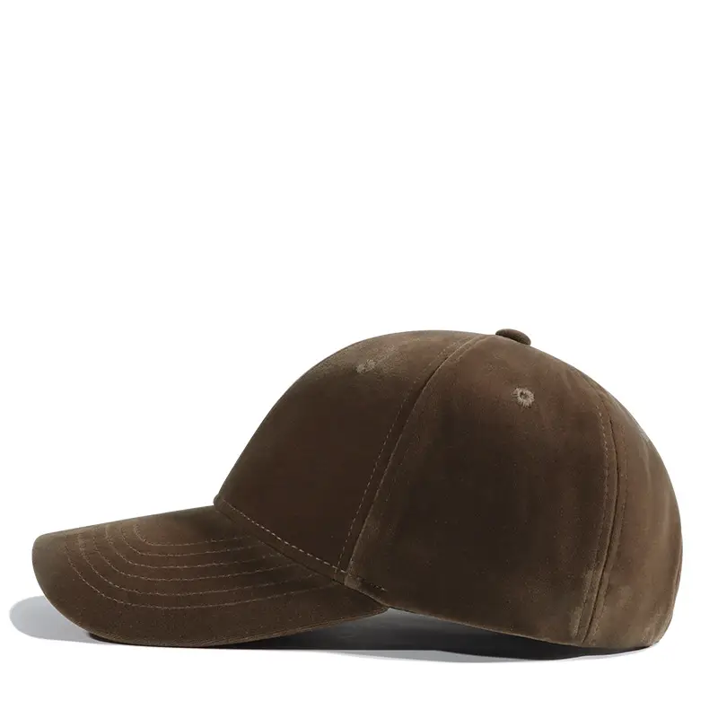 Men Winter Black Velvet Baseball Cap - Image 4