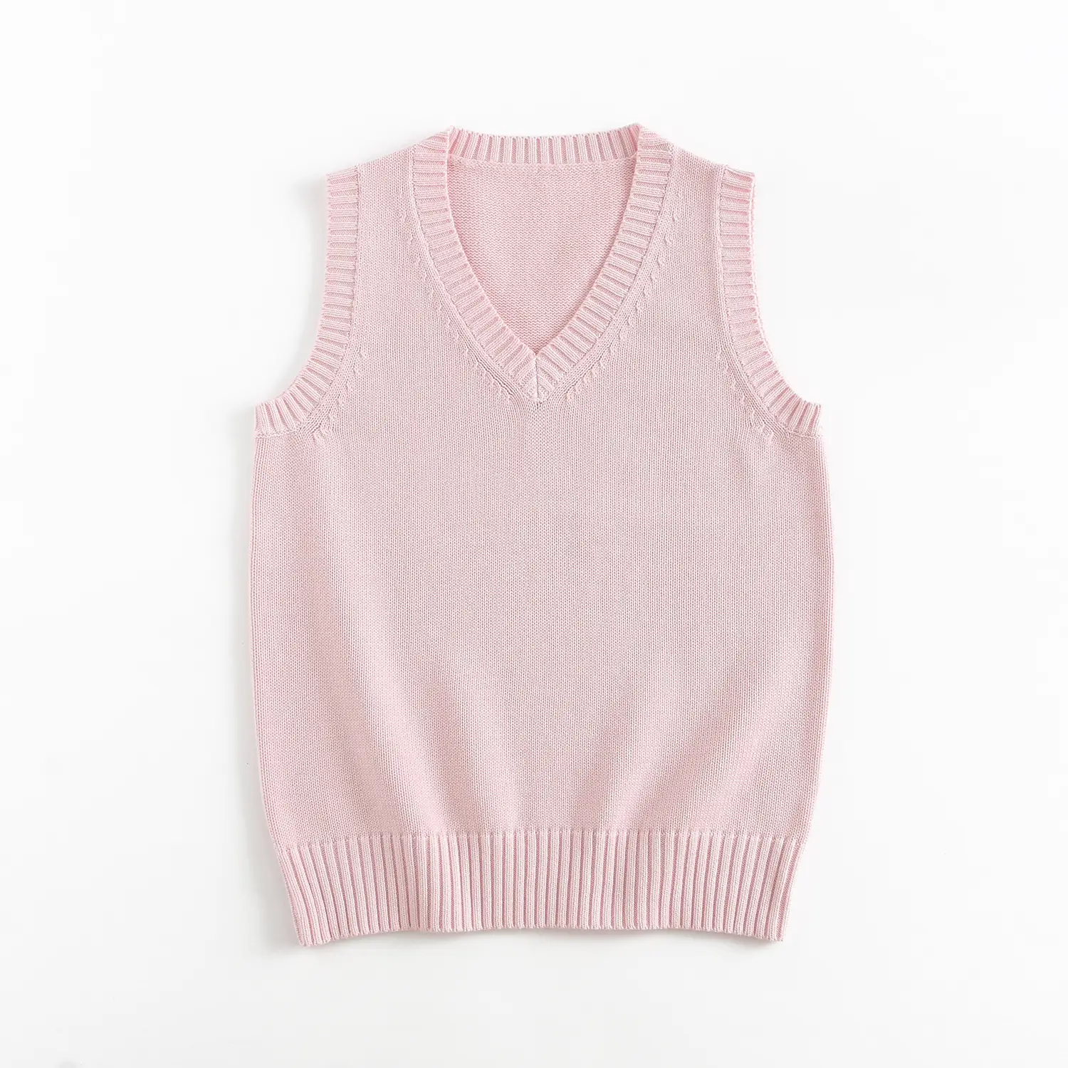 Maroon Knitted Sleeveless V-Neck Vest - Image 26