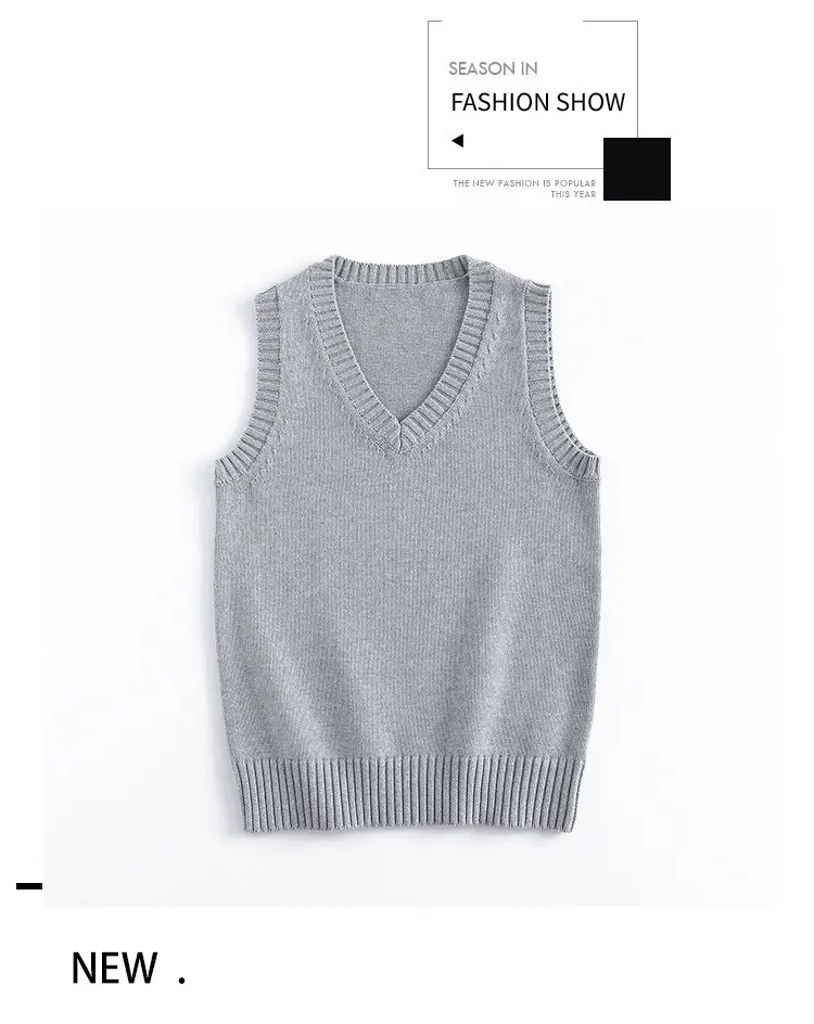 Maroon Knitted Sleeveless V-Neck Vest — feature 4